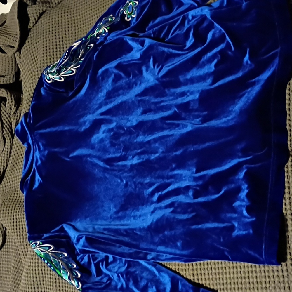 Bob Mackie Royal Blue Velvet Jacket - Picture 5 of 6